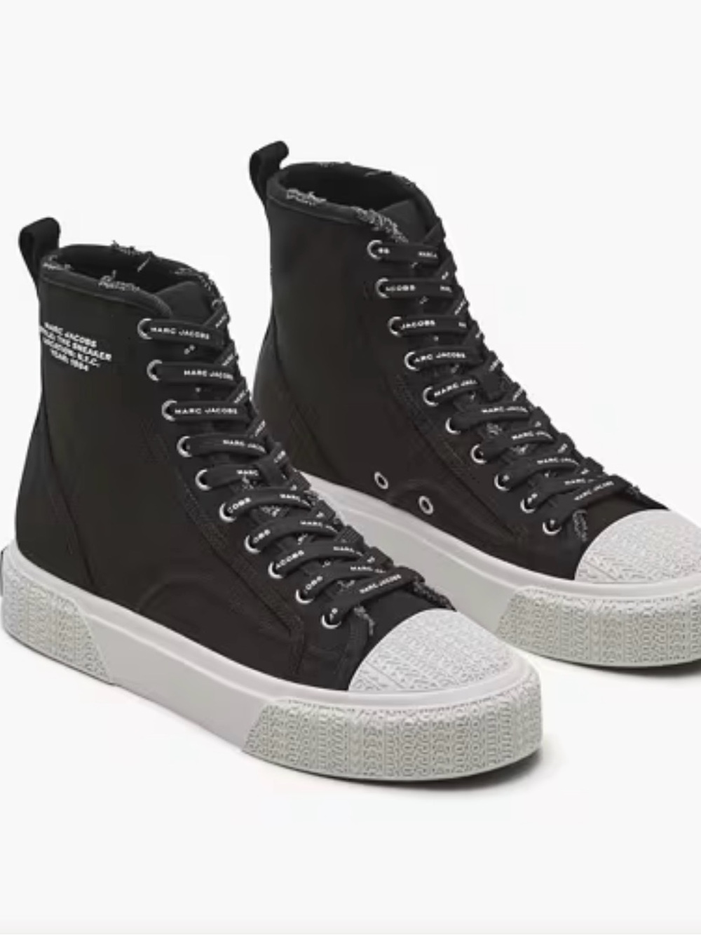 Marc Jacobs High Top Platform Sneakers Black Canvas Unisex EU 43 / US 12 NEW